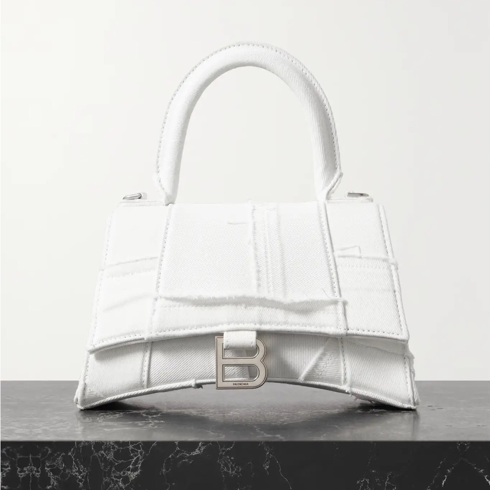 Balenciaga Hourglass frayed denim tote- New!!
